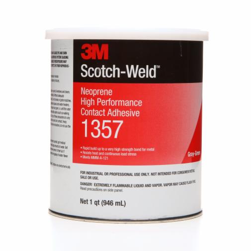 3M™ Neoprene High Perf Contact Adhesive 1357 Gray-Green, 1 Quart