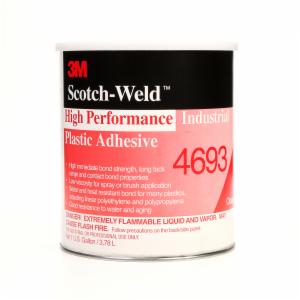 3M™ High Performance Industrial Plastic Adhesive 4693, Light Amber, 1 Gallon, 4 Can/Case image 3M™ High Performance Industrial Plastic Adhesive 4693, Light Amber, 1 Gallon, 4 Can/Caseimage