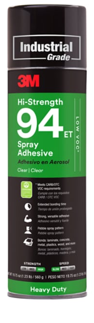 3M™ Hi-Strength 94 ET Spray Adh Low VOC <20%, Clear, NtWt 19.8oz