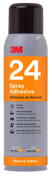 3M™ Foam and Fabric Spray Adhesive 24, Orange, 16 fl oz Can (Net