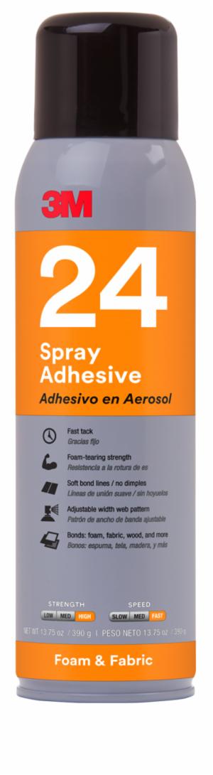 3M™ Foam and Fabric Spray Adhesive 24, Orange, 16 fl oz Can (Net Wt 13.8 oz), 12/Case, NOT FOR SALE IN CA AND OTHER STATES image 3M™ Foam and Fabric Spray Adhesive 24, Orange, 16 fl oz Can (Net Wt 13.8 oz), 12/Case, NOT FOR SALE IN CA AND OTHER STATESimage