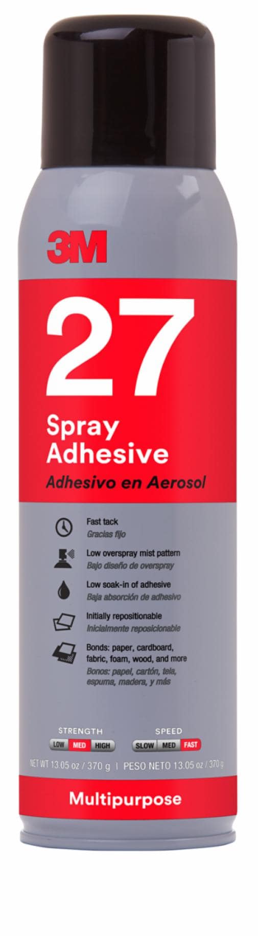 3M™ Multi-Purpose Spray Adhesive 27, Clear, 16 fl oz Can (Net Wt