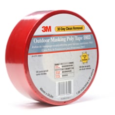 3M™ Outdoor Masking Poly Tape 5903 Red, 48 mm x 54.8 m 7.5 mil
