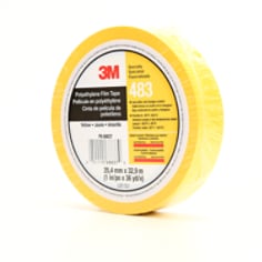 3M™ Polyethylene Film Tape 483 Yellow, 1 in x 36 yd 5.3 mil