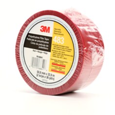 3M™ Polyethylene Film Tape 483 Red, 2 in x 36 yd 5.3 mil