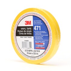 3M™ Vinyl Tape 471 Yellow, 3/4 in x 36 yd 5.2 mil