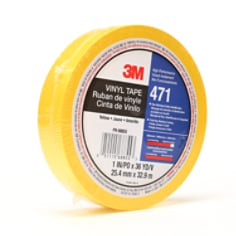 3M™ Vinyl Tape 471 Yellow, 1 in x 36 yd 5.2 mil