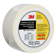 3M™ Polyethylene Film Tape 483 White, 1 in x 36 yd 5.3 mil