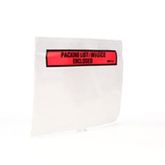 3M™ Top Print Packing List Envelope PLE-T3, 7 in x 5-1/2 in. 3M™ Top Print Packing List Envelope PLE-T3 is a top load, polyethylene envelope top printed with packing list/invoice enclosed (red background with black text) with a strong rubber resin adhesive.,  70006788221