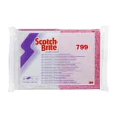 Eponge récurage surfaces délicates 3M™ Scotch-Brite™ 799, Rose/Blanc, 88 mm  x 131 mm, 24 Packs de 10