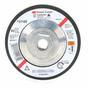 3M™ Green Corps Flexible Grinding Wheel, T27, 4-1/2 in x 1/8 in x 5/8 in-11 Internal, 36, 10/Carton, 40 ea/Caseimage