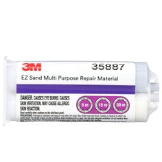 3M™ EZ Sand Flexible Parts Repair, 35887, 50 mL. Two-part epoxy used to repair most flexible plastic parts, including bumper covers and other plastic body panels. This product should NOT be used with SMC/fiberglass. This product is easy sanding and formulated for excellent featheredge.,  60455052096