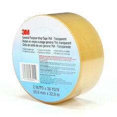 3M™ General Purpose Vinyl Tape 764 Transparent, 2inx36yd 5.0 mil