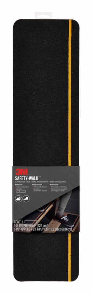 3M™ Safety-Walk Slip Resistant Reflective Tread, 600BY-T6X24, 6 in x 2 ft, Black image 3M™ Safety-Walk Slip Resistant Reflective Tread, 600BY-T6X24, 6 in x 2 ft, Blackimage