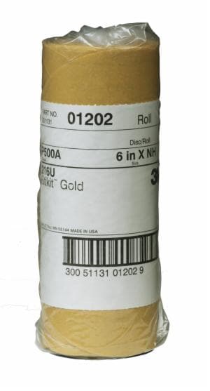 3M™ Stikit Gold Disc Roll, 01202, 6 in, P500, 75 discs per roll, 6 rolls per case image 3M™ Stikit Gold Disc Roll, 01202, 6 in, P500, 75 discs per roll, 6 rolls per caseimage