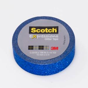Scotch Expressions Glitter Tape C514-BLU2, .59 in x 196 in (15 mm x 5 m) Dark Blue Glitter image Scotch Expressions Glitter Tape C514-BLU2, .59 in x 196 in (15 mm x 5 m) Dark Blue Glitterimage
