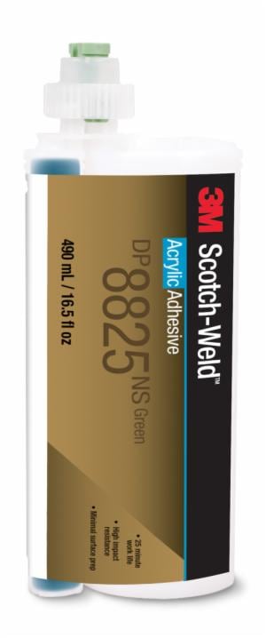 3M™ Scotch-Weld Low Odor Acrylic Adhesive DP8825NS, Green, 490 mL Duo-Pak, 6/Case image 3M™ Scotch-Weld Low Odor Acrylic Adhesive DP8825NS, Green, 490 mL Duo-Pak, 6/Caseimage