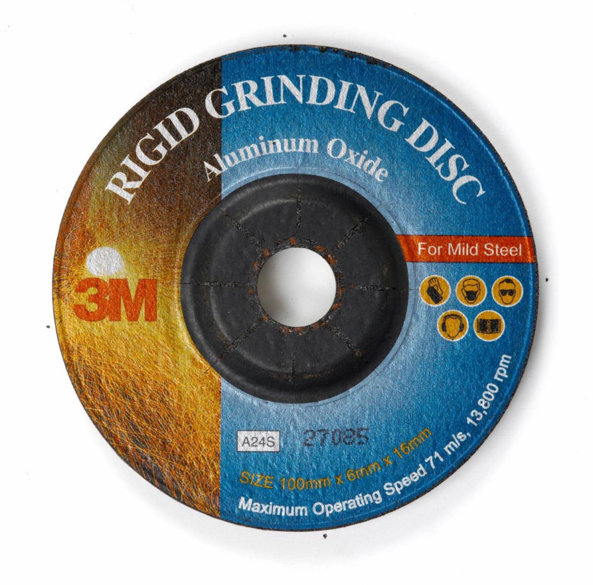 3m™ Grinding Disc Aluminum Oxide A24s 180 มม X 6 มม X 22 มม 200 ชิ้น