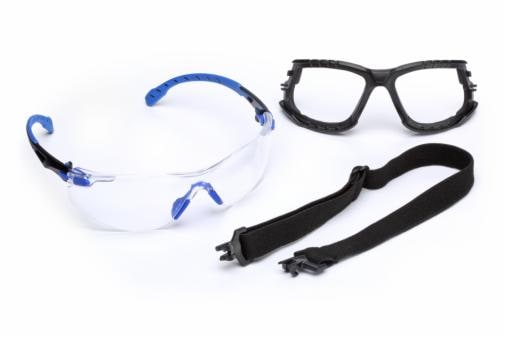 3M Solus S1101SGAF, Blk/Blu, Clear Lens, Kit