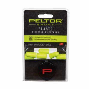 Peltor Sport Blasts Disposable Earplugs 97080-10C, 3 Pair Pack, Neon Yellowimage