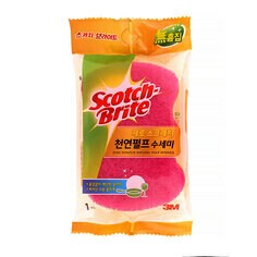 스카치브라이트 제로스크래치 천연펄프 수세미 1입