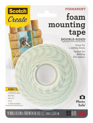 Scotch Foam Mounting Tape 4013-CFT, 1/2 in (1.27 cm) image Scotch Foam Mounting Tape 4013-CFT, 1/2 in (1.27 cm)image