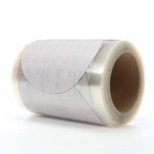 3M™ Microfinishing PSA Film Disc Roll 366L, 60 Mic 3MIL, Type D, 5 in x NH, Die 500X, 125 Discs/Roll, 4 Rolls/Caseimage