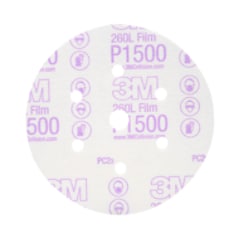 3M™ Hookit™ Finishing Film Disc Dust Free, 260L, 01050, P1500, 6 in (15.24 cm)