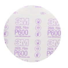 3M™ Hookit™ Finishing Film Disc, 260L, 00971, P600, 6 in (15.24 cm