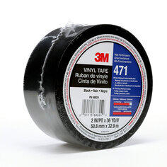 3M™ Vinyl Tape 471 Black, 2 in x 36 yd 5.2 mil