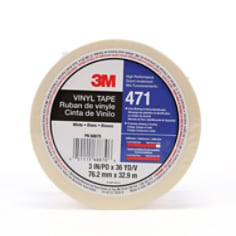 3M™ Vinyl Tape 471 White, 3 in x 36 yd 5.2 mil