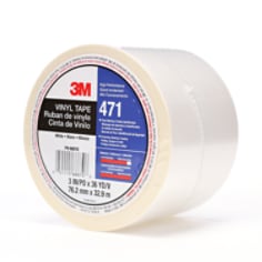 3M™ Vinyl Tape 471 White, 3 in x 36 yd 5.2 mil