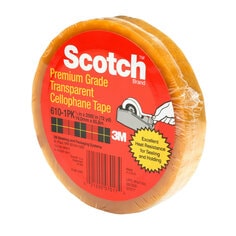 Scotch® LD Pkg Tape 610 Clear Heat Resist, 3/4inx72yd