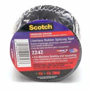 3M™ Linerless Electrical Rubber Tape 2242, 1-1/2 in x 15 ft, 1 in core, Black, 1 roll/carton, 12 rolls/caseimage