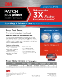 3M(TM) Patch Plus Primer Sell Sheet Spackling & Primer in One