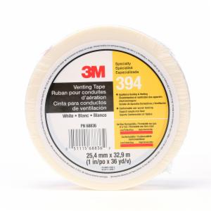 3M™ Vent Tape 394, White, 1 in x 36 yd, 4 mil, 36 Roll/Case, Individually Wrapped Conveniently Packaged image 3M™ Vent Tape 394, White, 1 in x 36 yd, 4 mil, 36 Roll/Case, Individually Wrapped Conveniently Packagedimage