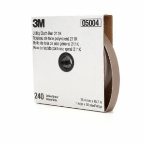 3M™ Utility Cloth Roll 211K, 240 J-weight, 1 in x 50 yd, Full-flex, 5 ea/Caseimage