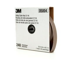 3M™ Utility Cloth Roll 211K, 1 in x 50 yd 240 J-weight