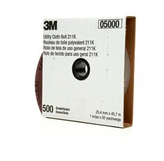 3M™ Utility Cloth Roll 211K, 1 in x 50 yd 500 J-weight