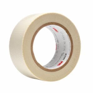 3M™ Glass Cloth Tape 3615, White, 4 in x 36 yd, 7 mil, 12 Rolls/Case, Plastic Coreimage