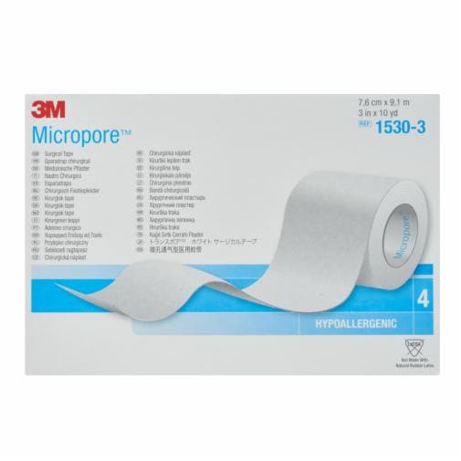 3M™ Micropore™ Surgical Tape 1530-3, 75mm x 9.1m, 4RL/BOX X 10BOXES/CTN