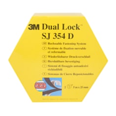 3M™ Dual Lock™ Återförslutningsbart Snabblås SJ-354D, Miniförpackning, Svart,  2 x 25 mm x 5 m ,4 rl/fp