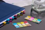 Post-it® Index Strong, Draagbare Set, Turkoois, Geel, Roze, Paars, 15,8 x 38,1 mm, 10 Tabs/Kleur, 4 Kleuren/Dispenser