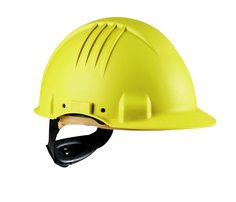 3M™ High Heat Helmet, Ratchet, Dielectric 440v, Leather Sweatband, Yellow, G3501M–GU