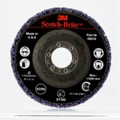 Scotch-Brite™ Disque Clean & Strip CG, Ø 125 mm x 13 mm x Ø 13 mm, bleu, S Extra Gros