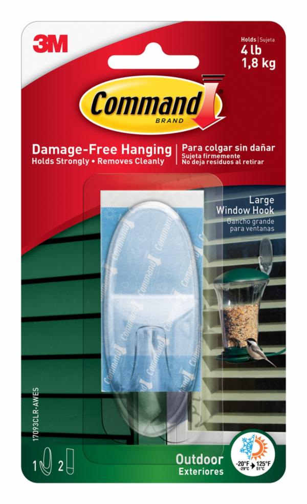 Command Outdoor Large Clear Window Hook 17093CLR-AWES