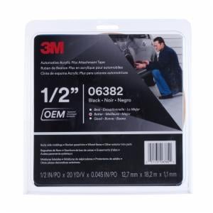 3M™ Automotive Acrylic Plus Attachment Tape 06382, Black, 1.12 mm, 1/2 in x 20 yd, 12 Roll/Case image 3M™ Automotive Acrylic Plus Attachment Tape 06382, Black, 1.12 mm, 1/2 in x 20 yd, 12 Roll/Caseimage