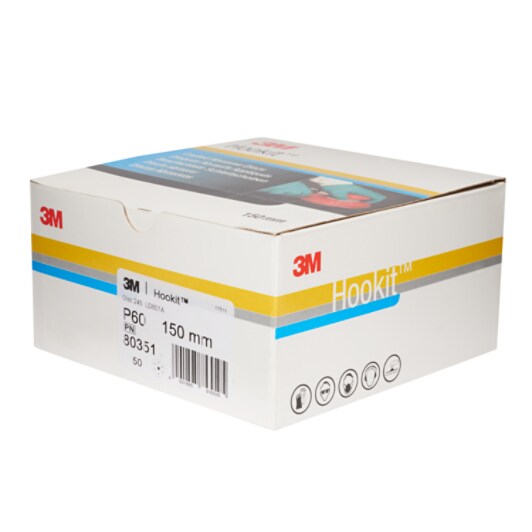 Pack Of 50 3M A01648 245 Hookit Disc 150mm P60 Plain