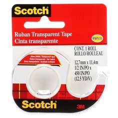 Scotch® Transparent Tape w/ Dispenser, 106-NA, 12.7 mm x 11.4 m