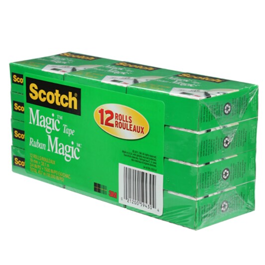 Scotch® Magic™ Tape, 810-12BX-CA, 19 mm x 38 m (3/4in x 41.5 yd)